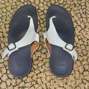 black and white sparkly wobble board fit flops